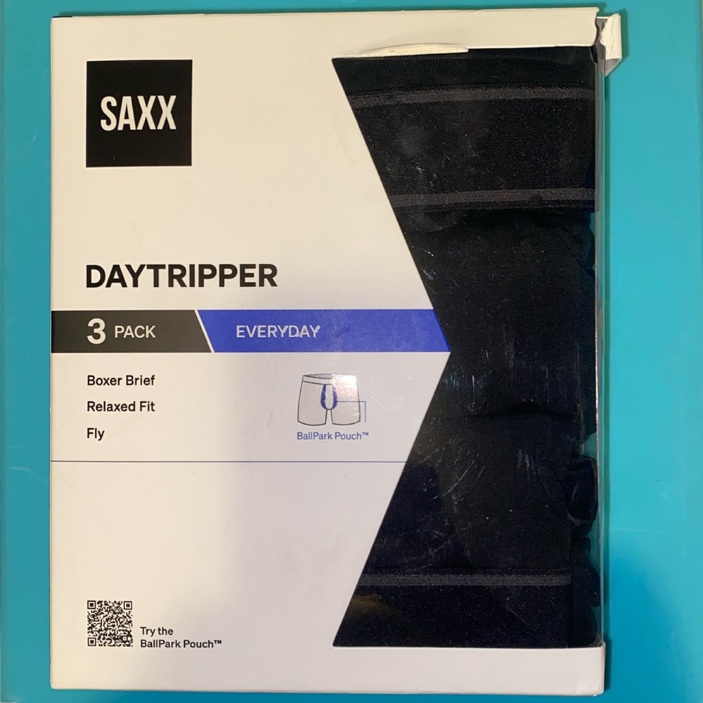 Saxx Daytripper Black Boxer Briefs (3 Pack, Brand New in Box)